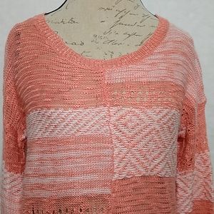 Charming Charlie Knitted Orange and White Sweater